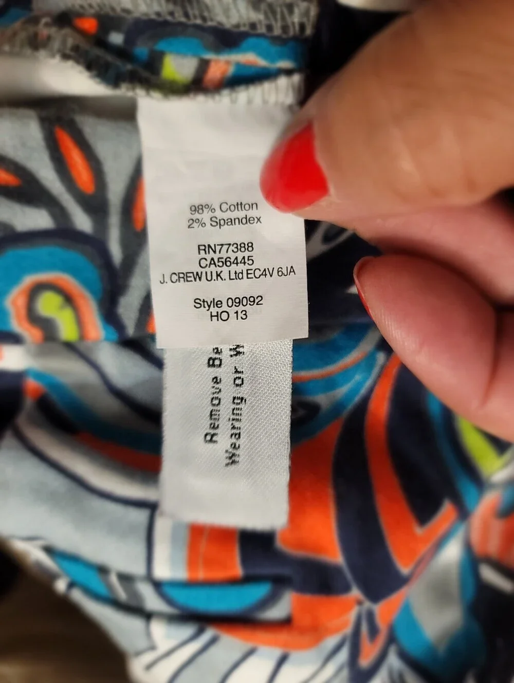 J.Crew Moonglow Paisley Print Stretch Chino Shorts - 6 - Blue Orange Cotton EUC